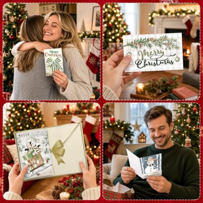 Nordic Christmas Cards Assortment Bulk Xmas Cards with Envelopes & Stickers