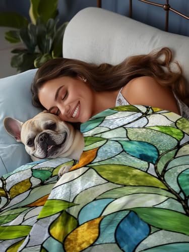 Queen Flat Sheet - Emerald Green or Sage Green Botanical Bed Sheets - Microfiber, Hotel Quality, 90x102 Inches