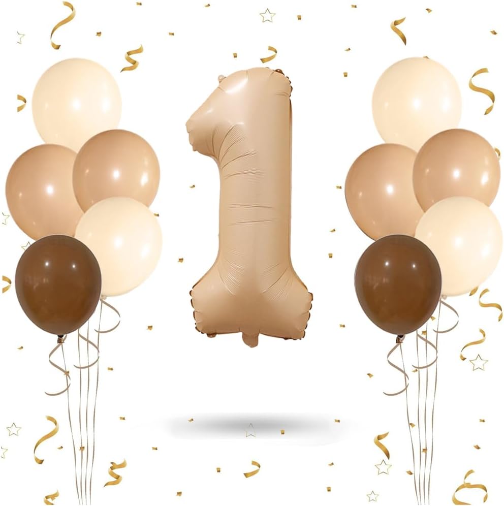 Skiennix 32-Inch Cream Number One Foil Balloon - Perfect for 1st Birthday & Baby Shower Decor