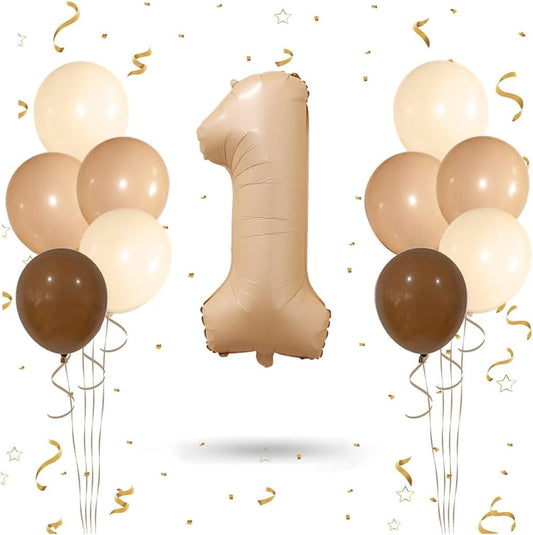 Skiennix 32-Inch Cream Number One Foil Balloon - Perfect for 1st Birthday & Baby Shower Decor