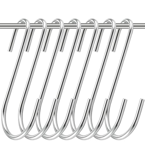 Heavy Duty 4 Inch Silver S Hooks Pack for Kitchen & Closet Organization
