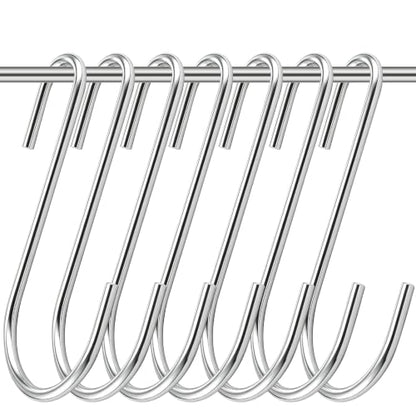 Heavy Duty 4 Inch Silver S Hooks Pack for Kitchen & Closet Organization