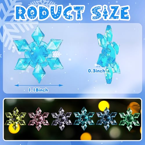 Multicolor Snowflake Vase Filler Crystals - 240pcs Acrylic Christmas Decorations