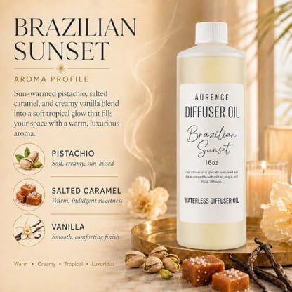 Luxury Waterless Diffuser Oil Refill - Brazilian Waves Scent, Long-Lasting Fragrance