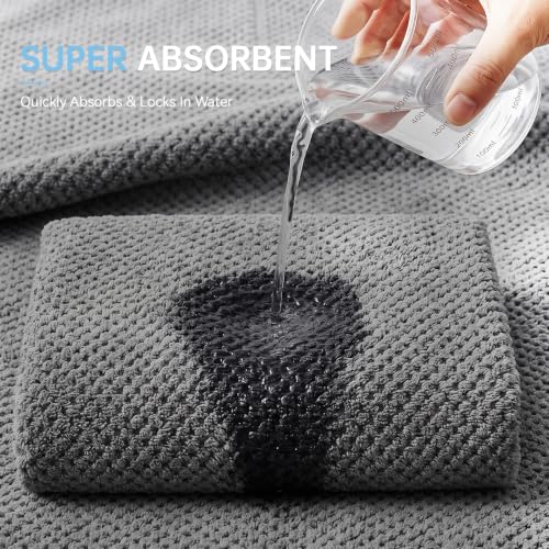 MaopaoBeauty Grey Bath Towels Set - 8-Piece Microfiber Bathroom Towel Collection