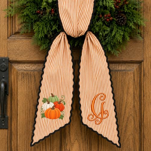 Fall Wreath Sash - Pumpkin Thanksgiving Front Door Decor A5