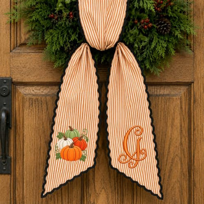 Fall Wreath Sash - Pumpkin Thanksgiving Front Door Decor A5