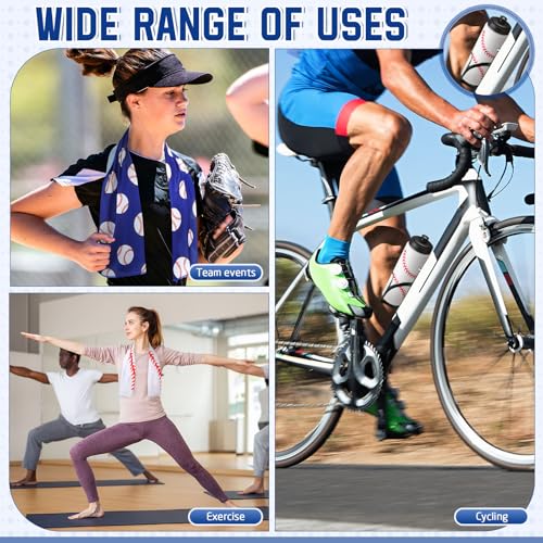 18 Pcs Sports Party Favors Basketball Soccer Water Bottle Baseball Softball Cooling Towel 6 Sports Water Bottle 6 Ice Towel 6 Drawstring Bag Football Volleyball Towel for Team Gift