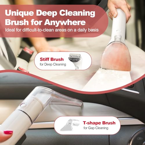 Portable Upholstery Carpet Cleaner Machine with Deep Cleaning & 360° Wheels
