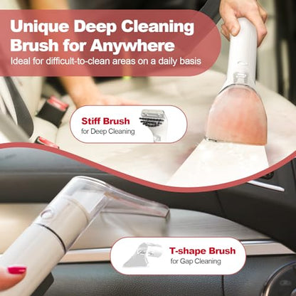 Portable Upholstery Carpet Cleaner Machine with Deep Cleaning & 360° Wheels