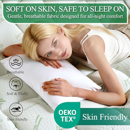 Twin XL Cloud Mattress Topper with 3D Box Support and Cooling Bamboo Fabric