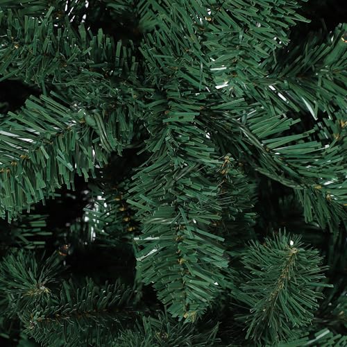 GAOMON 7.5FT Artificial Christmas Tree - Pre-Lit Green Slim Xmas Tree with LED Light & Stand