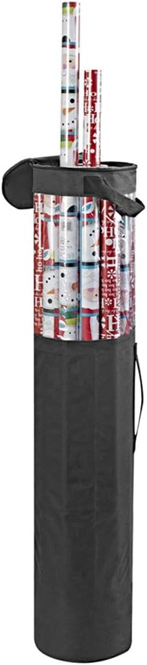 ProPik Wrapping Paper Storage Organizer Bag - Heavy Duty Polyester | Holds Up to 24 Rolls, 40 Inch, Black