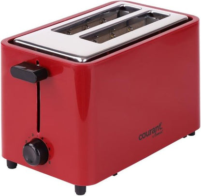 Courant 2-Slice Toaster - Cool Touch Design with Extra Wide Slots & 6 Shade Settings | Red