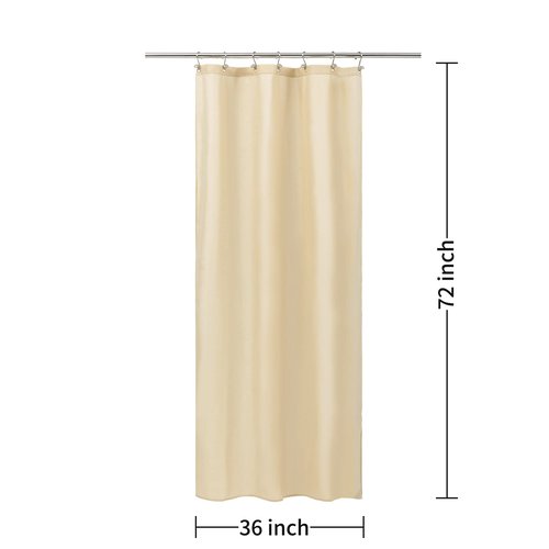 ALYVIA SPRING Stall Fabric Shower Curtain Liner Waterproof - Soft & Lightweight Small Shower Curtain with Magnets for Narrow Stall Size, Machine Washable - 36x72, Khaki