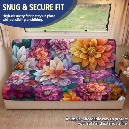 Dahlia RV Jackknife Sofa Cover Set - 2 Piece, High-Stretch Fabric, Easy Fit