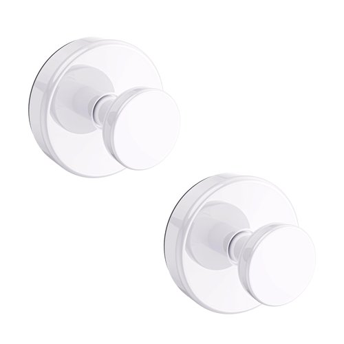 Bntuk Suction Cup Hooks for Shower, Removable Towel Hooks for Bathroom Window Glass Door Wall, Bath Robe Looafh Hook for Hanging - 2 Pack, White