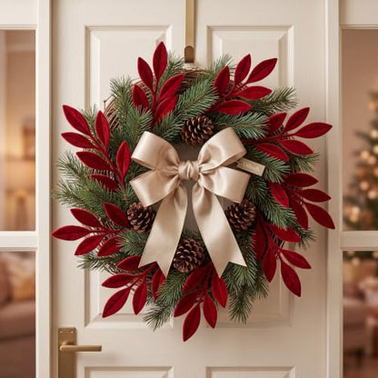Red Velvet Christmas Tree Picks 16 Pack - Fluffy Holiday Decor
