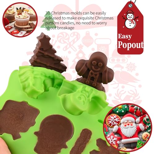 Christmas Candy Cane Mold with Dropper - Holiday Baking Silicone Molds, Red & Green - Variation: Christmas