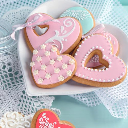 7 Pack Heart-Shaped Cookie Cutter Set Stainless Steel for Baking & Crafts