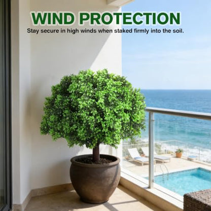 Artificial Boxwood Topiary Ball Trees 25 Inches Set of 2 - Faux Boxwood Plants