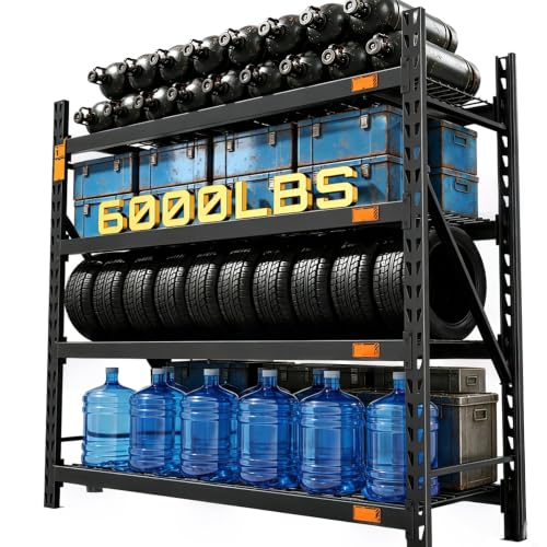 Heavy Duty Storage Shelves 6000LBS Capacity 72x24x72 Inches - CAMMOO