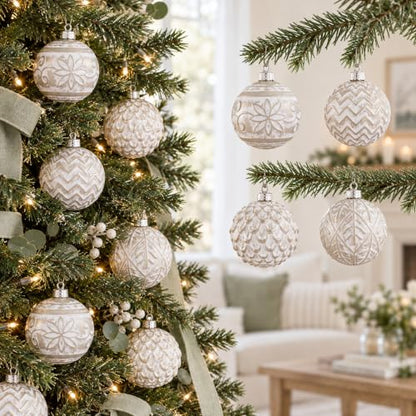 Rustic Champagne Christmas Ornaments Set 16PCS - Medium, Farmhouse Decor