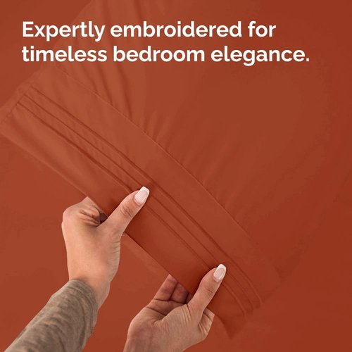 King Pillow Cases by [Brand Name] - Ultra Soft Hotel Quality Covers | Comfy, Wrinkle-Free, Stain Resistant - 2 Piece Set in Terracotta