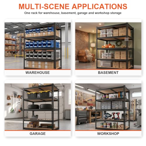 36-Inch Garage Shelving Rack - 2200 LBS Capacity, Deep 16" 5-Tier Storage