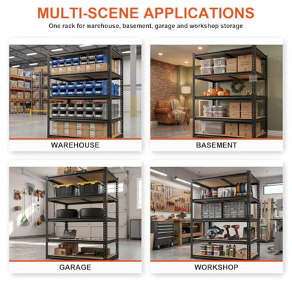 36-Inch Garage Shelving Rack - 2200 LBS Capacity, Deep 16" 5-Tier Storage