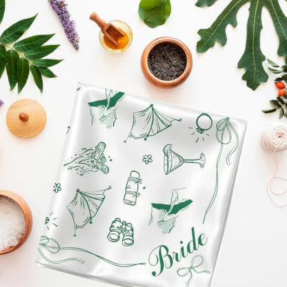 Bride Bandana Head Scarf for Bachelorette Party Camping Decorations 27x27