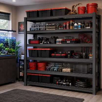 6-Tier Garage Shelving Unit - 68"W x 20"D x 84"H Adjustable Heavy-Duty Storage Rack - Variation of 1 / 6-T/68"Wx84"H x20"D