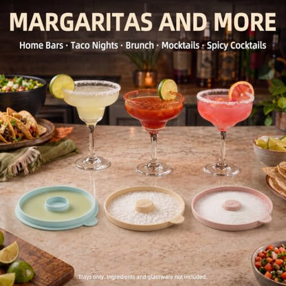 Stackable Silicone Margarita Salt Rimmer Set - 3 Piece, Dishwasher Safe