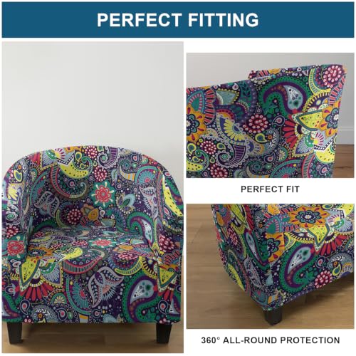 OYX Club Chair Slipcover Tub Chair Cover A02 Barley Stretch Armchair Protector