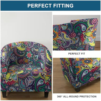 OYX Club Chair Slipcover Tub Chair Cover A02 Barley Stretch Armchair Protector