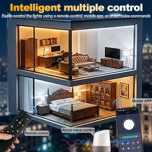 CCT COB LED Strip Light Kit 32.8ft Dimmable Tunable White 2700K-6500K with Smart Transformer, Remote & App Control - 1 Roll