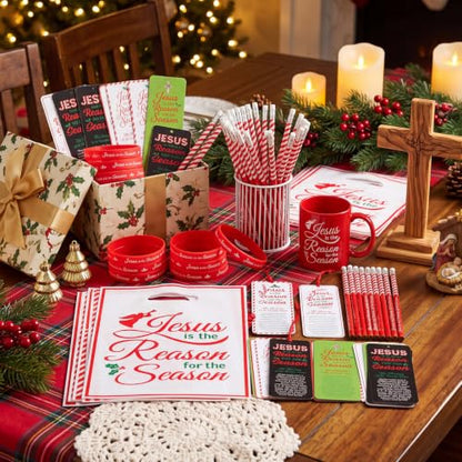Religious Christmas Gifts Set - Jesus Is the Reason for the Season - 200 Pieces