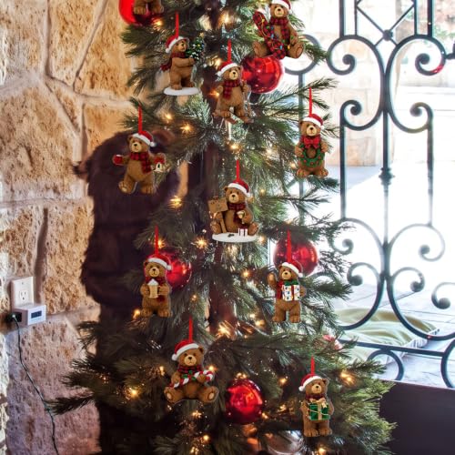 Syhood 24 Pcs Bear Christmas Tree Ornaments Decorations - Brown Bear Variant