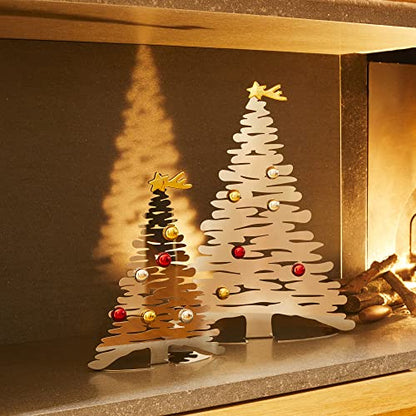 Steel Christmas Ornament with Magnets - Gold Plated Bark Design, 9.85"