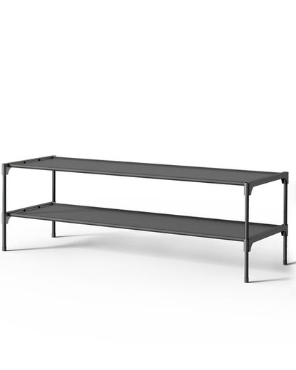 Kitsure Shoe Rack - Non-Woven Shoe Rack Shelf, Shoe Organizer for Closet, Entryway, Garage & Corridor, Stackable Shoe Shelves, 36.2" Wide - 2 Tier, Black