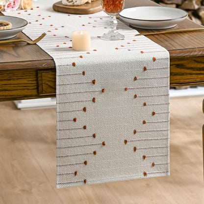 Caramel Boho Table Runner 12x120 Inch for Farmhouse Rustic Home Decor
