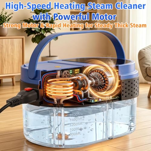 Blue Handheld Steam Cleaner 2500W for Home & Car Cleaning