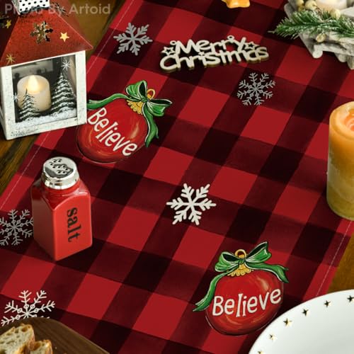 Gnome Christmas Table Runner 13x90 inch - Artoid Mode Red & Black