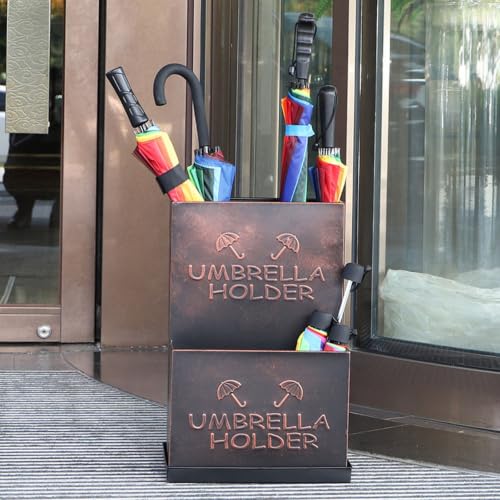 Large Capacity Metal Umbrella Holder Brass Variation