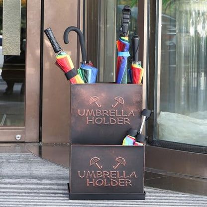 Large Capacity Metal Umbrella Holder Brass Variation