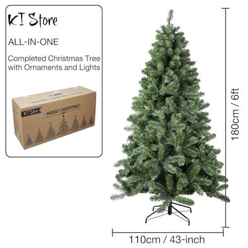 6ft Christmas Tree with Ornaments and Lights - Champagne All-in-One Holiday Decor