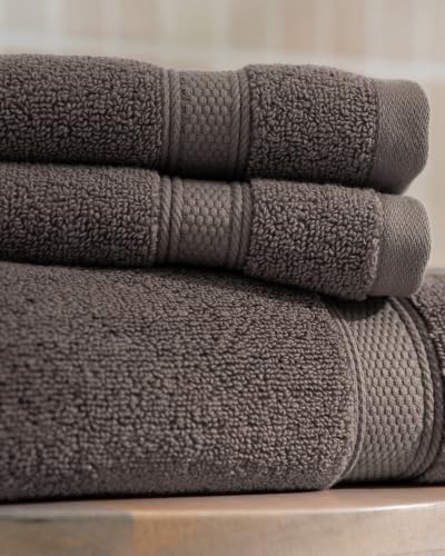 Taupe Luxury 4-Piece Bath Towel Set 600 GSM OEKO-TEX Cotton & Modal