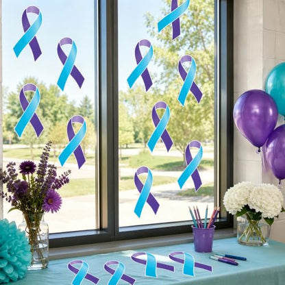 Suicide Prevention Awareness Ribbon Paper Cutouts - 50 Pack