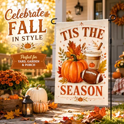 Fall Garden Flag Tis the Season Thanksgiving Decor Orange Brown