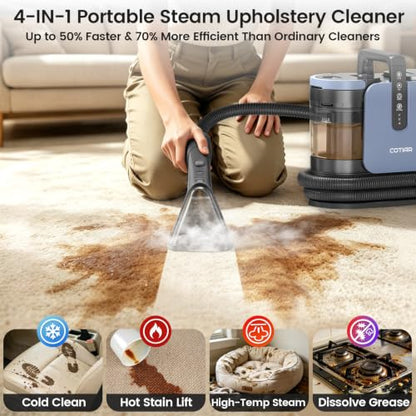 Portable Steam Cleaner 4-in-1 for Upholstery and Carpet Deep Cleaning